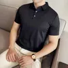 Erkek Polos Yaz Polo Gömlek Erkekler İçin Yüksek Kalite Sade Renkli İş T-Shirt Kısa Kollu Slim Fit Sıradan Temel Tees Homme
