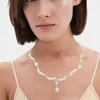 Choker Romance Love Necklace For Women Heart Pearls Spliced Clavicle Chain/Bracelet