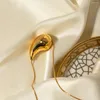 Anhänger Halsketten 18K Gold plattiert Edelstahl Wassertropfen Mode Halskette Inlay mit Strassstextur wasserdichtem Charmeschmuck