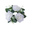 Fleurs décoratives 23cm de fleur artificielle Couronne de bougies Rose Garland Garland Howder Centropiece Mariage Anniversaire de Noël Tableuse Home