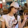 Ball Caps Fashion Ribbon Bowknot Baseball Hat For Girl Long Brims Soft Teens Sunproof Peaked Adjust