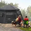 Camping Onetouch Zelt Schwarz Automatische Kuppel tragbare Familienunterkunft Sechseckonaler Sonnenschutz Regenfisch Strand für Camp 240416