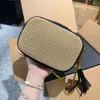 Strawtas CAMERA TAG Designer tas raffia handtas schoudertas mode canvas mesh hollow geweven voor zomer zwarte abrikoos zomer dames tas vakantiebag grote capaciteit