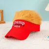 Trump Hats 2024 With Hair Baseball Hat Men Women Adjustable Visor Cap Classic Sunscreen Baseball Cap For Hiking