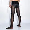 Calcetines sexys masculinos pantimedas ropa de sueño aceite nylon brillante pantimedia costura vaina sexy sexy abierta mariquita suave suave