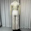 Kvinnors tvåbitar byxor Wefads Set Summer Women Fashion V Neck Lapel Sleeveless Solid Double Button Backless Vest Top Loose Cargo Set