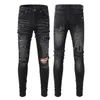 Jeans Amirir Mens Dames Designer Jeans Trend Hole gescheurde Biker Slim Rechte denim voor Men S Print Mens Dames Casual Self Tultivation Trousers