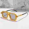 Occhiali da sole kammpt occhiali da sole quadrati vintage per uomo moda 2022 bridge doppio retrò maschio occhiali da sole occhiali da design alla moda di marca Y240416