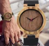 Montre en bois naturel pour hommes hommes bleu en cuir authentique cuir en bois casquette mâle monte-brace-poigne réelle montres bruns brunes marron cloc5942160