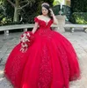 Luxury Red Quinceaneras 2024 Robes de bal de berbe