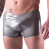 Cueca Monnik LaTex Boxer Shorts Briefs de borracha Men calcinha Roupa íntima vermelha apertada com festas artesanais para Bodysuit Cosplay Party