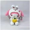 Animali di peluche di peluche imbottiti graziosi coniglio da 8 pollici con frutta p giocattolo kawaii pp cotone cuscino da regalo bambola per bambini giocattoli per bambini consegna goccia g ot7ra