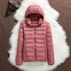 Vestes pour femmes automne hiver léger vers le bas veste femme à capuche short slim grande taille zip up manteau filles mignonnes rose bouffeur rose 4xl