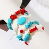 Bracelet de bracelet en cristal turquoise blanc