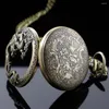 Pocket Watches Antique Exquisite Flying Dragon Embossed Quartz Watch Men's Necklace Pendant Clock Women's Jewelry Accessories Gift