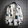 Men's Casual Shirts 2023 Spring and Autumn Korean Edition Fashionable Minimalist Polo Collar Plaid Print Loose Oversized Versatile Shirt 240416