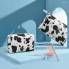 Cosmetic Bags Fashion Cute Makeup Pouch Portable Cow Print Make Up Toiletry Bag Multifunctional Zipper Organizer For Vacation Camping Party