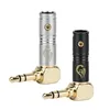 Connecteurs de bougie d'écouteurs de cric de 3,5 mm Angle droit 3 Pôles Hifi Hifi Casque à 90 degrés Adaptateur audio Gold Souder Black Silver