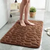 Tapijten 40 60 cm absorberende vloermat voet koraal fleece reliëf stenen huishoudelijk geheugenschuim geborduurde badkamer verdikte portier tapijt
