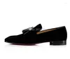 Chaussures décontractées Qianruti Men Black Velvet Pild