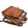 Projekt plecakowy skórzany retro 15,6 -calowy torba komputerowa Pierwsza warstwa Laptop Business Fashion