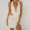 Robes de travail Fashion Halter Tops Mini jupe en deux pièces Femmes Femmes Summer Tenues sans manches