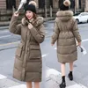 Women's Down Cotton Jacket Women Casual Self-cultivation 2024 Mid-length Over-the-knee Thick Coat Clothing