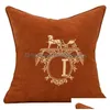 Brev Luxury Square Cushion Designer Dekorativ kudde Luxurys Designers Cotton Decor vardagsrum D2112285Z Drop Delivery DHXAS