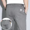 Men's Pants Elastic Waist Business Work Straight Spring Summer Korean Joggers Trousers Gray Black Casual Stretch Slim Fit