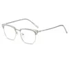 Retro Eyebrow Glasses Frame Anti Blue Light Myopia Eyeglasses Casual Half Frames Men Design Classic Flat Female 240410