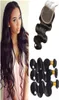 Malaysian Virgin Human Hair Bundles with Closure Body Wave Wavy 5x5 Lace Front Closure with Virgin Malaysian Human Hair Weaves 3 B5063222