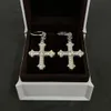 Cross letter design with diamond inlay Stud Earrings 18K Gold Plated Women&Girls Valentines Mothers Day Wedding Birthday Designer Jewelry Gifts HDER4 ---026