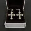 Cross letter design with diamond inlay Stud Earrings 18K Gold Plated Women&Girls Valentines Mothers Day Wedding Birthday Designer Jewelry Gifts HDER4 ---026