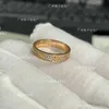 Card ring Kajia Narrow Edition Full Sky Star Ring CNC Full Diamond Three Rows Diamond Ring 18k Rose Gold Couple Ring