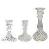 Candlers en verre conique de vitre Candlestick Clear Crystal Stick for Birthday Gift Dinning Party Favors Decoration Vaintes