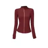 Chaqueta para mujeres chaqueta diseñadora definir fitness yoga atuendo de slim stand up cremallera manga larga camisa de yogas apretada pulgar un otcab