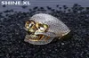 Hip Hop Ring Copper Gold Color Plated Iced Out Micro Paled CZ Stone Skull Ring for Men Women7244954