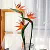 Decorative Flowers 3pcs Artificial Bird Of Paradise Rubber Strelitzia 24.5'' Long Stem Flower Suitable For DIY Home Decor Party Theme Displ