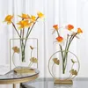 Vaser Golden Christmas Candles Flower Vase Dried Arrangement Plant Pot Hydroponic Ornament Table Decor Metal