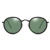 Güneş gözlükleri yuvarlak polarize güneş gözlükleri erkekler kutuplaşma güneş gözlükleri kadın metal çerçeve siyah lens gözlükleri sürüş gözlükleri UV400 240416