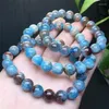 Braccialetti di collegamento 10 mm Natural Island Aquamarine Bracciale Round Bead Women Beautiful Colorful Crystal Energy Healing Fashion Gioielli 1PCS