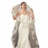 véu de casamento aresto de renda lg luxuoso véu de noiva branco/véu de marfim com pente tule tule catedral de uma camada de 3 metros de noiva accorie j037#