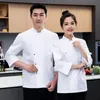 white Chef Jacket Long Sleeve chef uniform Cook Coat Tshirt Baker Work Uniform Waiter Restaurant el Clothes women 240412