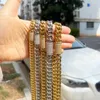 Ketens uwin 12 mm Miami Cuban Link -ketting kettingen voor mannen ijs uit CZ Stones Clasp ketting hiphop sieraden rappers