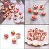 Wood 16Mm Round Bead Red Love Heart Printing Valentines Day Wooden Loose Beads Diy Jewelry Accessory Drop Delivery Dhgarden Dhqpu