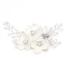 Cabelos de cabelo de cabelo branco Chea de cabelo elegante estilo floral Acessórios chineses de cabelo chineses hanfu cocar clipe nós u0k2