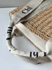 Woody 2Size Luxurys designer vävd på väskan för kvinna halm stor handväska semester koppling korg strand väska mens crossbody pochette axel raffias väv väskor