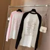 CH24 Early Spring New Fashion Fan Wen Hot Diamond Letter Trendy Personlig mångsidig raglan långärmad t t