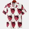 Men's Casual Shirts Hawaiian Shirt for Men Cuban Collar Devil Print Mens Fashion Streetwear Summer Short Sleeve Top Trendy New Clothing 24416