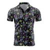 Camisas casuales para hombres para hombres Retro manga corta polo 3d flores de impresión completa t para hombres camiseta de gran tamaño de verano tops blusa masculina 24416